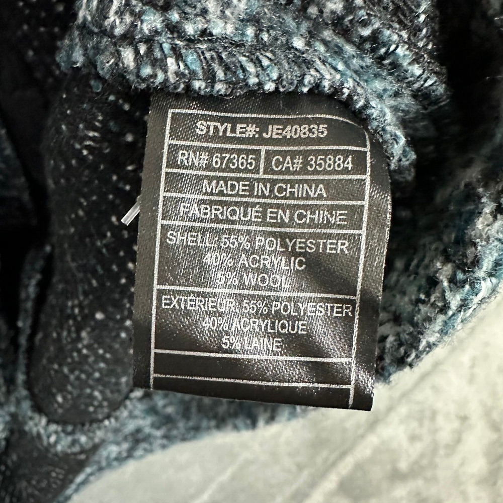 JACK Women's Textured Funnel Neck Coat Jacket Blue Black White Size M - Picture 6 of 8